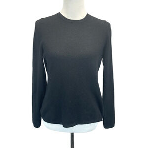 Vtg Andre Oliver Pure Cashmere Women's Med Black Pullover Classic Preppy READ